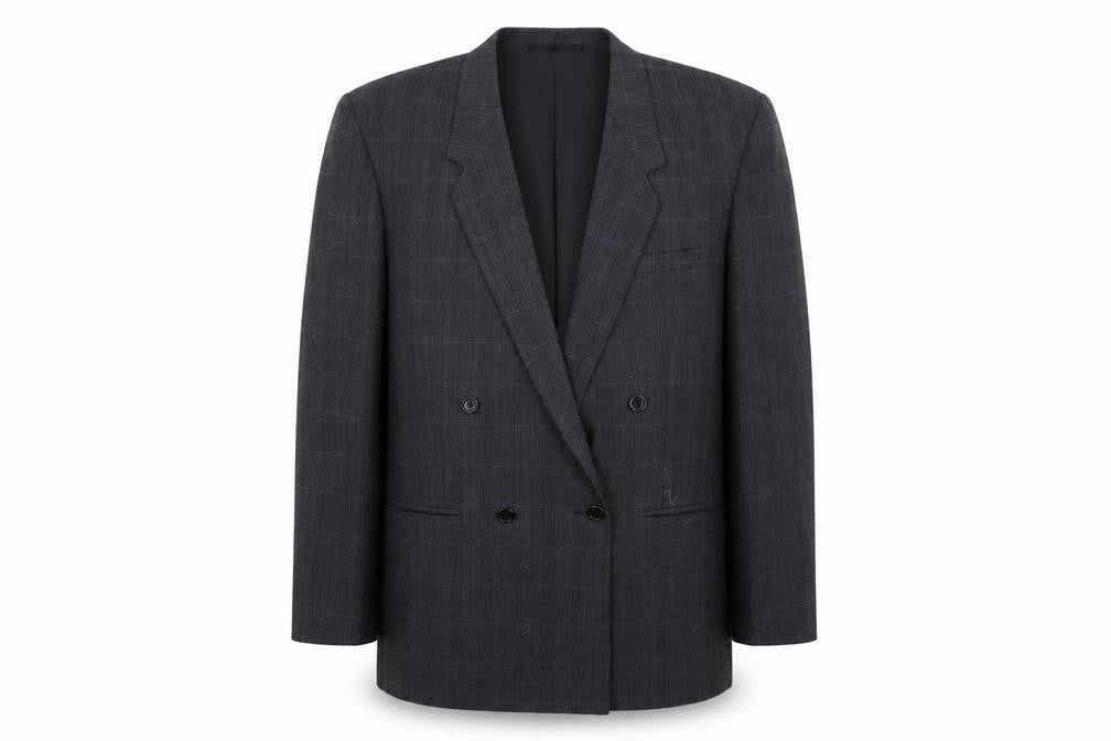 Burton Mens Black Striped  Overcoat Coat Size L