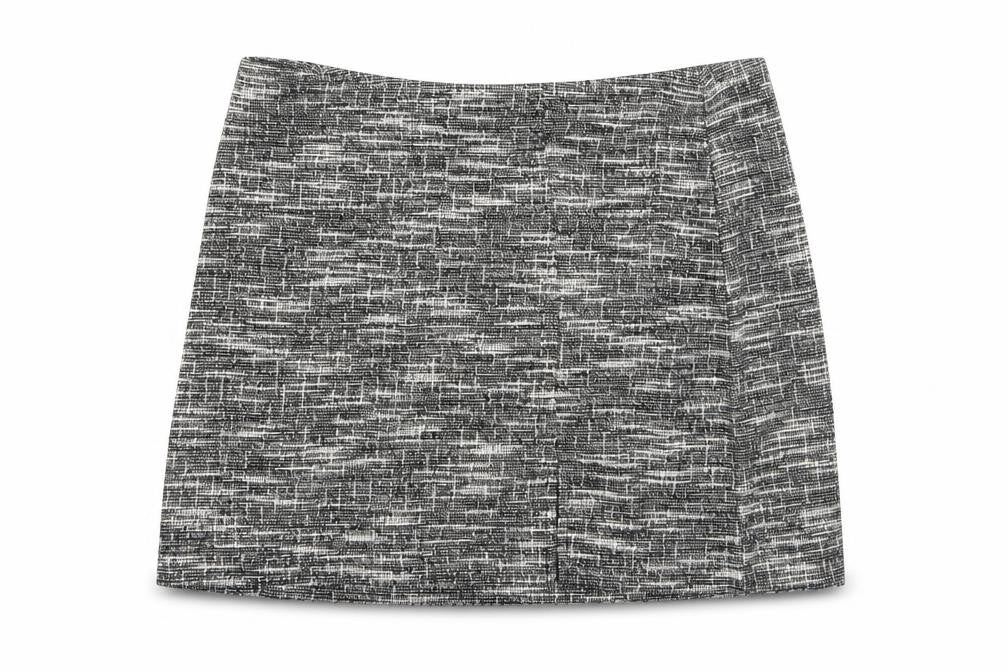 Front view of H&M women’s grey straight & pencil set, size M