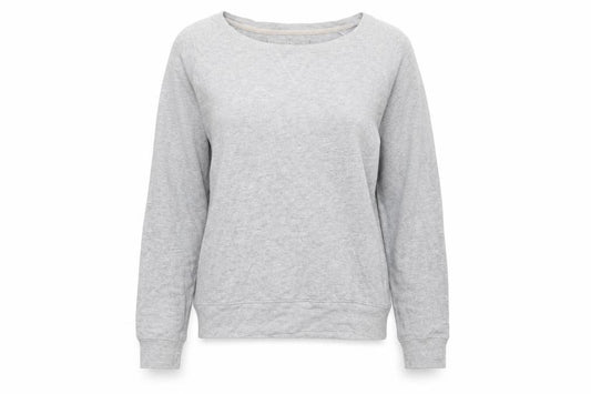 Front view of Atmosphere women’s grey pullover sweatshirt, size UK 10
