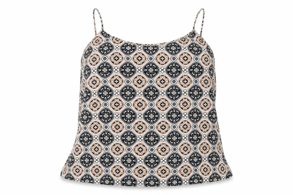 New Look Womens Beige Geometric  Camisole Blouse Size 8