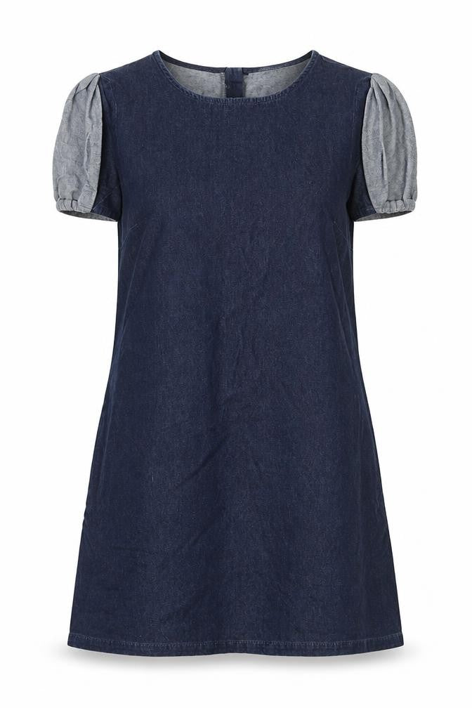 Front view of DENIM women’s blue a-line, size UK 12