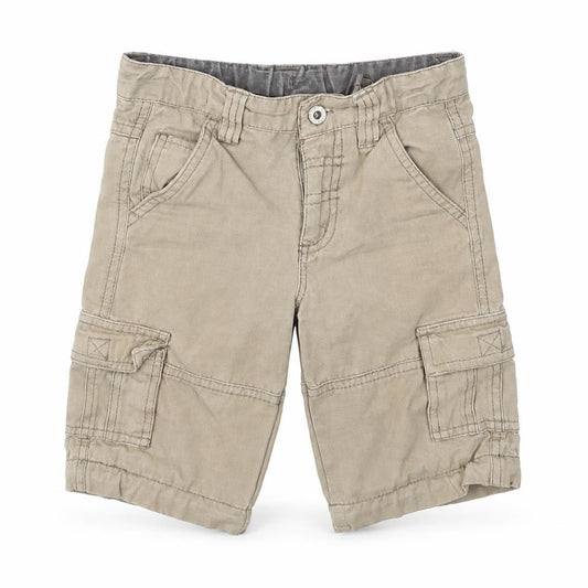 Front view of PUMKIN PATCH boys’ beige capri trousers, size 24, months