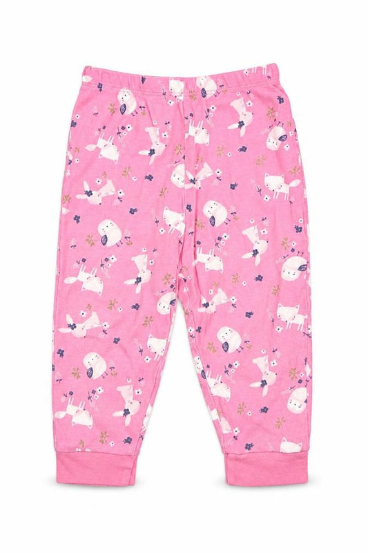 Front view of Primark girls’ pink geometric capri pyjama pants, size 12-18, months