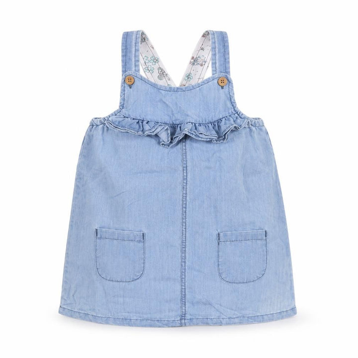 Matalan Girls Blue   Pinafore/Dungaree Dress  Size 9-12 Months