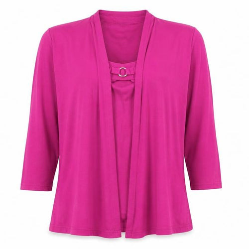 Joanna Hope Womens Pink   Basic T-Shirt Size 12  - cardigan/top