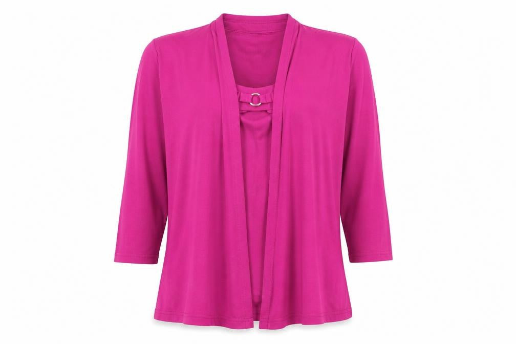 Joanna Hope Womens Pink   Basic T-Shirt Size 12  - cardigan/top