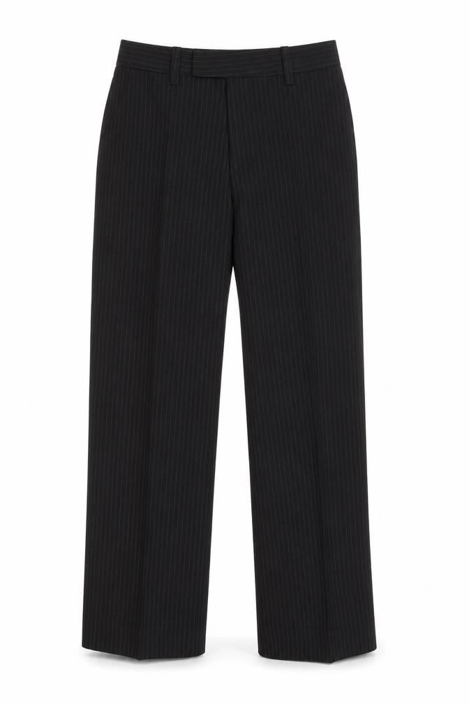 john tailor Mens Black Striped  Trousers  Size 26 in L29 in