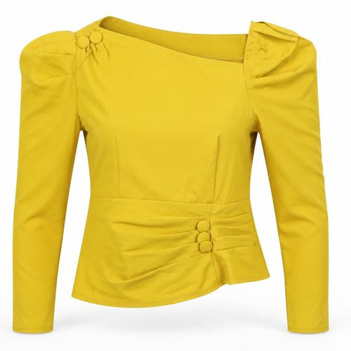 Nasty Gal  Womens Yellow   Basic Blouse Size 8