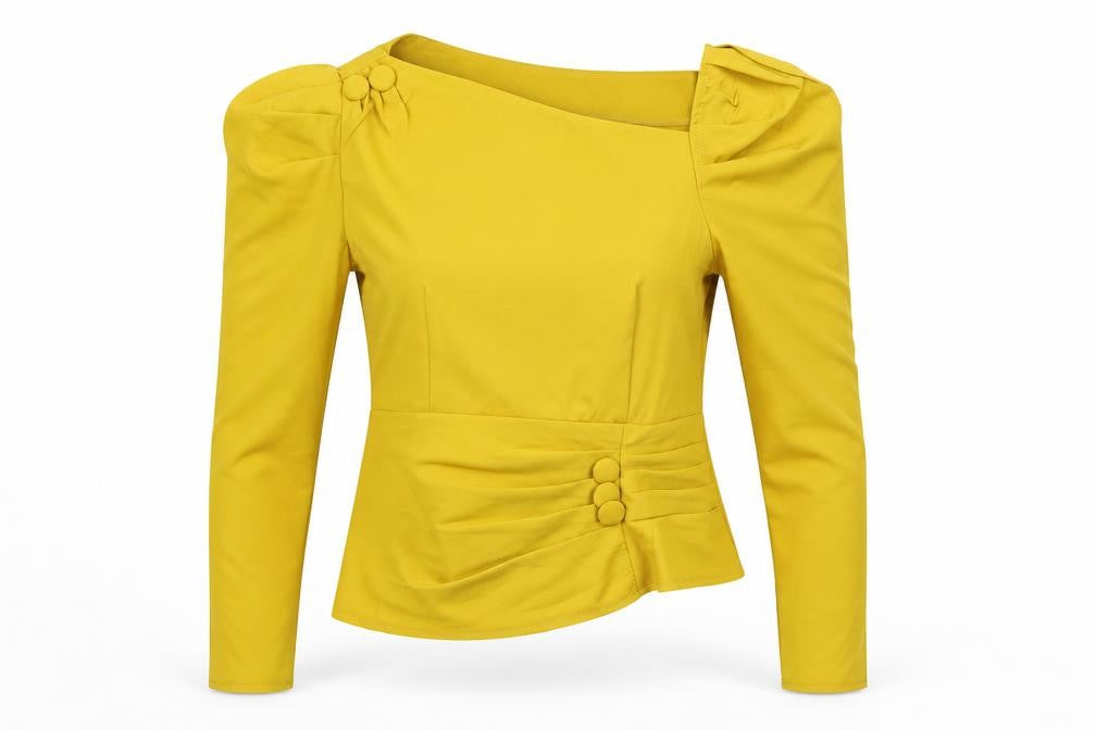 Nasty Gal  Womens Yellow   Basic Blouse Size 8
