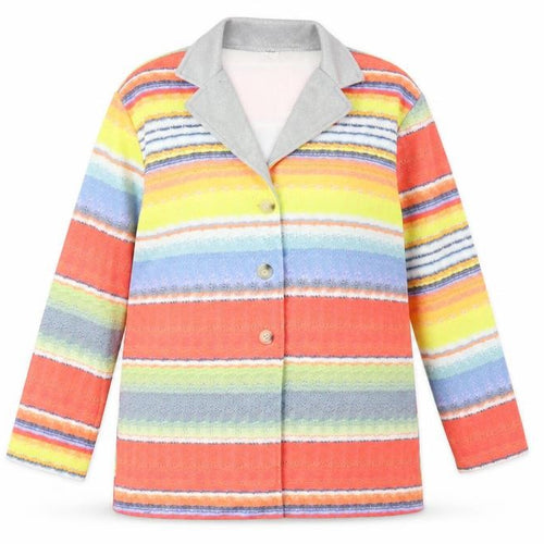 j.c fashion Womens Red Striped  Jacket Coat Size 4XL