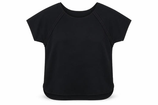 Front view of Papaya women’s black basic blouse, size UK 12