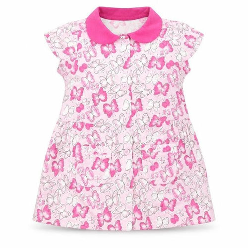 Matalan Girls Pink   T-Shirt Dress  Size 9-12 Months  - butterflies