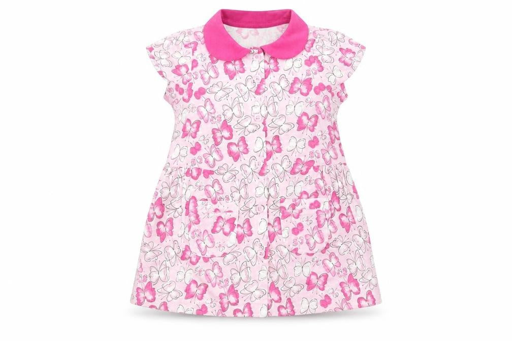 Matalan Girls Pink   T-Shirt Dress  Size 9-12 Months  - butterflies