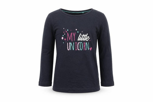 Front view of Lupilu boys’ blue basic t-shirt, size 3-4, years - my little unicorn