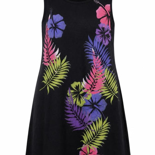 deniem & co Womens Black Floral  Fit & Flare  Size 8