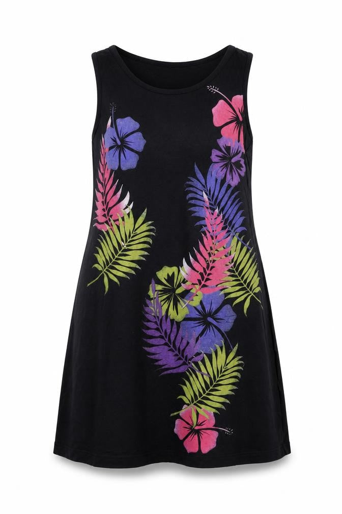 deniem & co Womens Black Floral  Fit & Flare  Size 8
