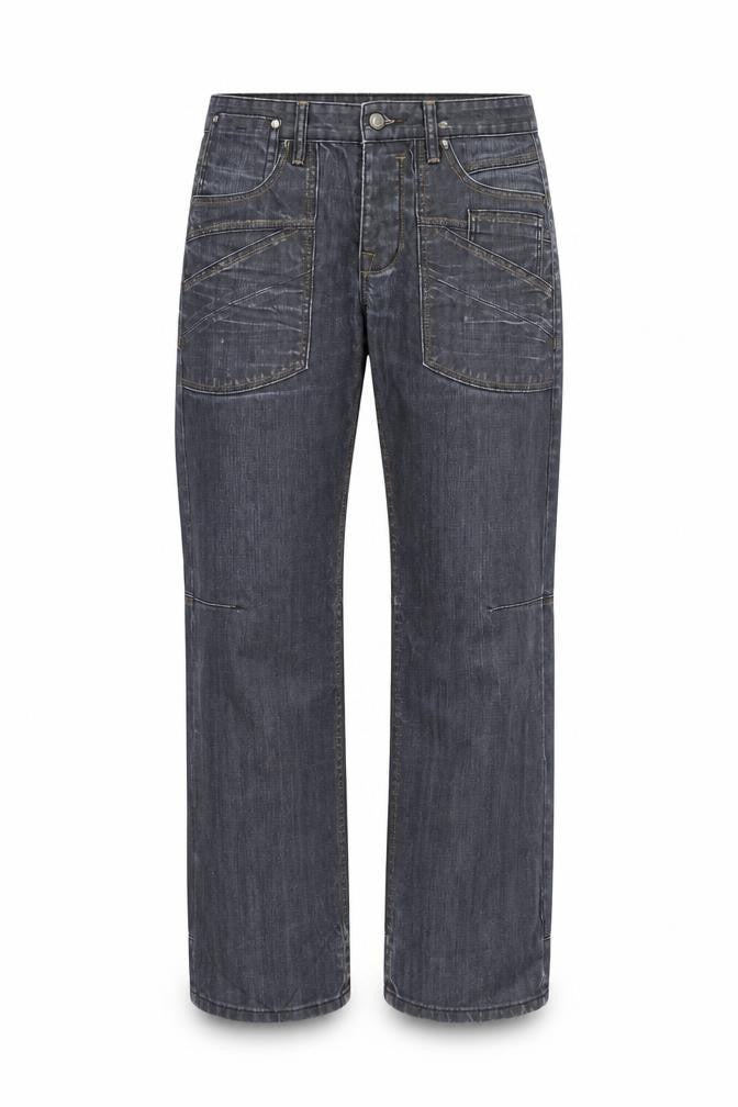 Front view of Next women’s blue straight jeans, size UK 32, in, 27-inch leg