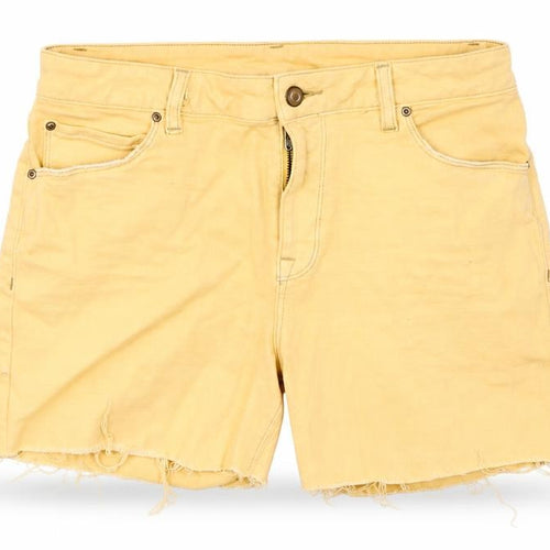 ASOS Womens Orange  Denim Cut-Off Shorts Size 32 in - Distressed Hem