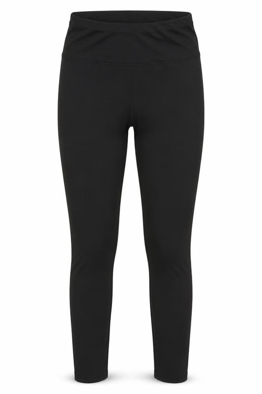 Front view of SHEIN women’s black track pants leggings, size S, 25-inch leg
