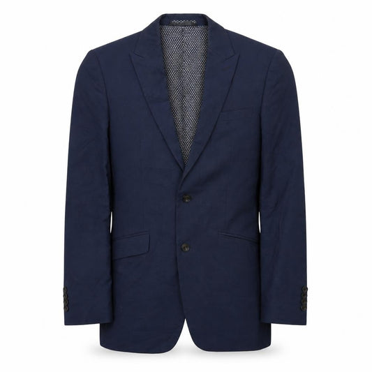 Front view of Marks & Spencer men’s blue jacket suit jacket, size 36