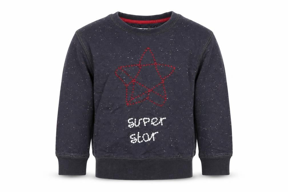 Front view of Next boys’ grey pullover sweatshirt, size 2, years - star
