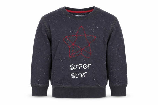 Front view of Next boys’ grey pullover sweatshirt, size 2, years - star