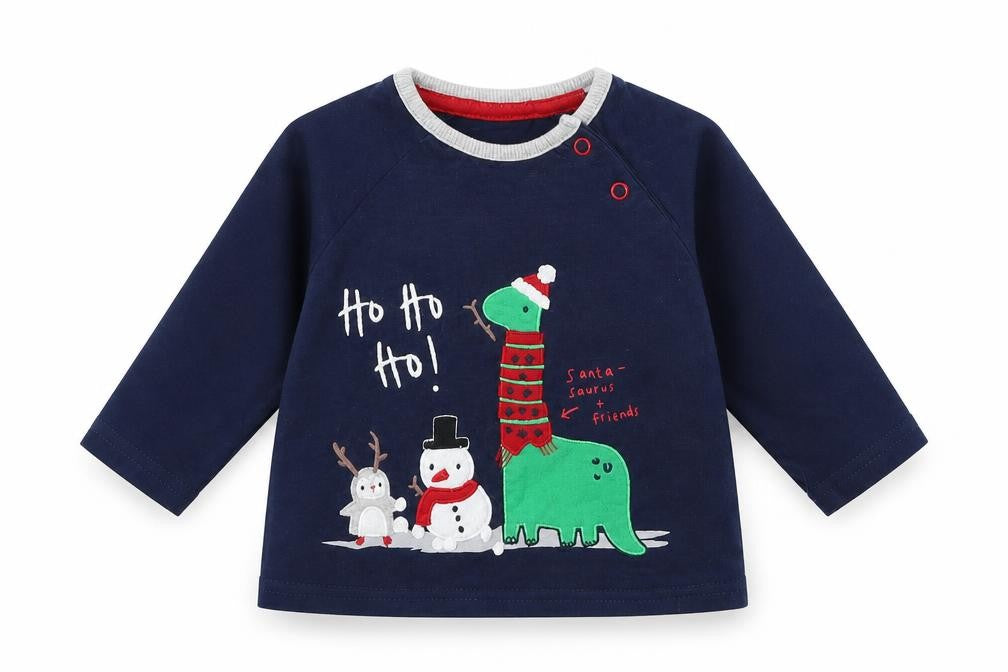 Front view of George boys’ blue basic casual, size 0-3, months - christmas