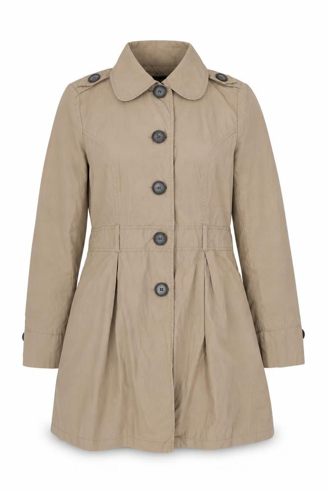 Front view of Papaya women’s brown overcoat coat, size UK 12
