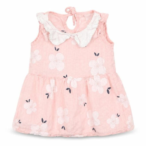 Preworn Girls Pink Floral  Tank Dress  Size 6-9 Months