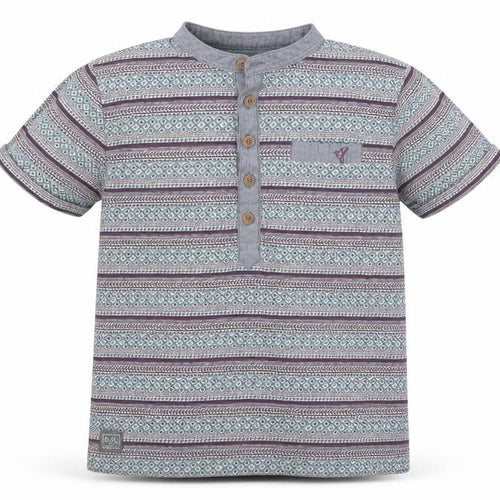 RJR.John Rocha Boys Grey Striped Jersey Basic T-Shirt Size 7-8 Years
