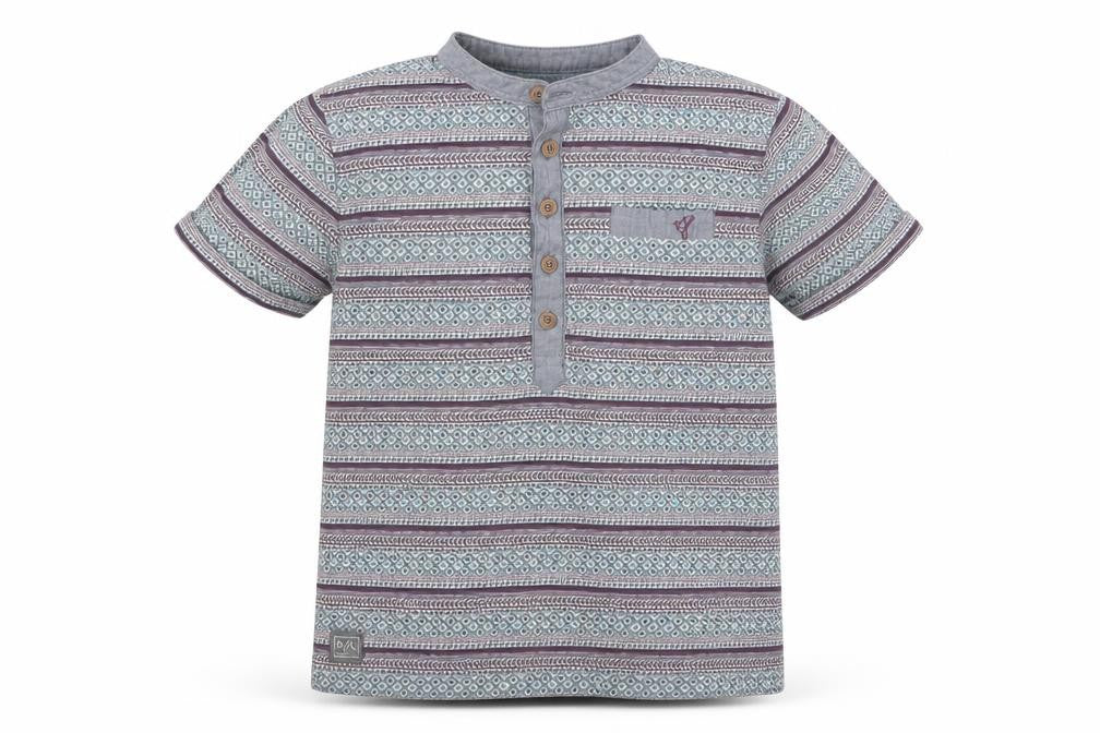 RJR.John Rocha Boys Grey Striped Jersey Basic T-Shirt Size 7-8 Years