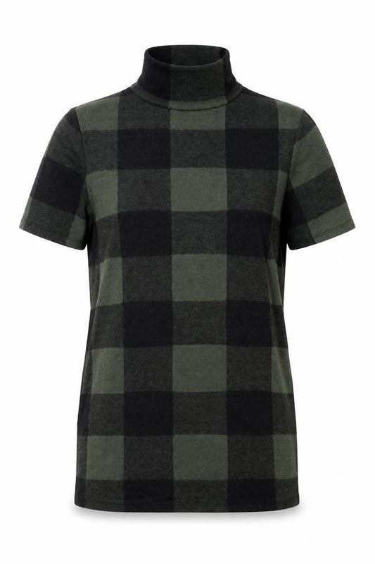 Front view of Select women’s green check a-line, size UK 12