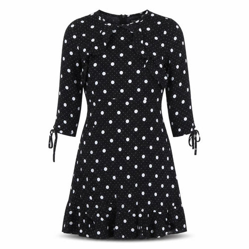Boohoo Womens Black Polka Dot  A-Line  Size 6