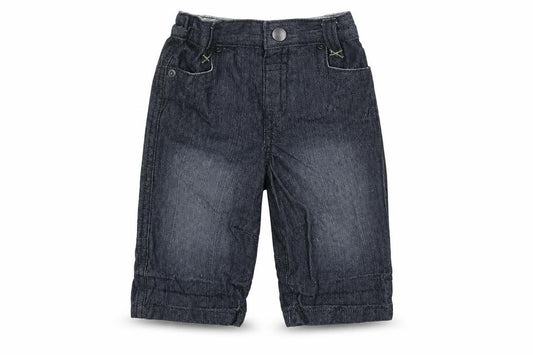 Front view of Baby Boutique Baby Blue Denim Capri Jeans, size 3-6, Months
