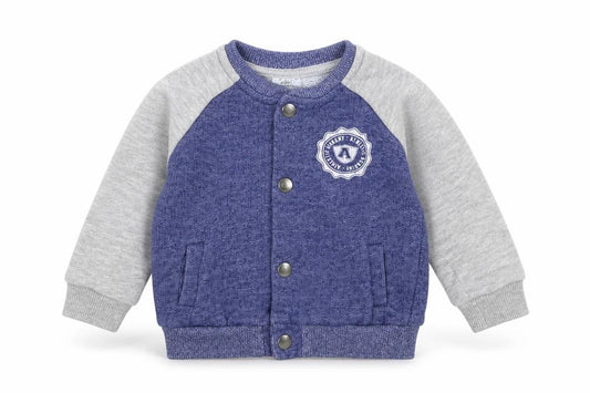 Front view of F&F Baby Multicoloured Varsity Jacket Jacket, size 3-6, Months