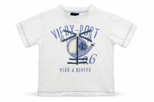 Front view of Next Baby White Basic T-Shirt, size 9-12, Months