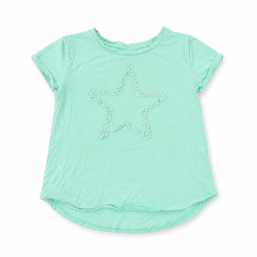 Preworn Girls Green   Basic T-Shirt Size 6-7 Years  - Star