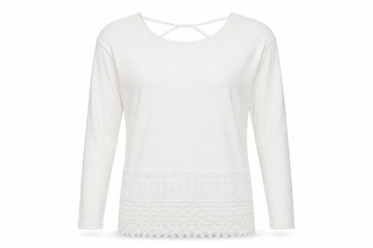 Front view of Next women’s white basic blouse, size UK 12