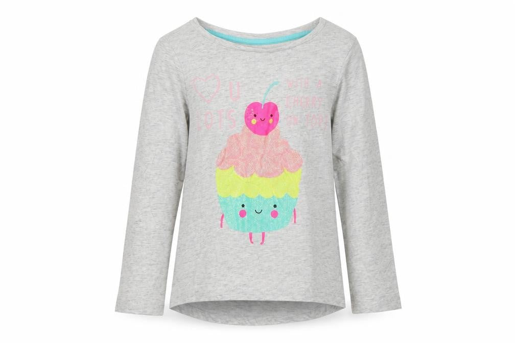 Preworn Girls Grey   Jersey T-Shirt Size 2-3 Years  - Love you lots