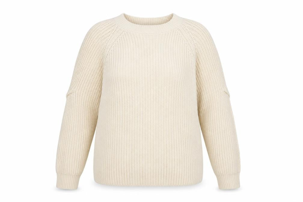 Front view of Very women’s white knit jumper, size UK 14