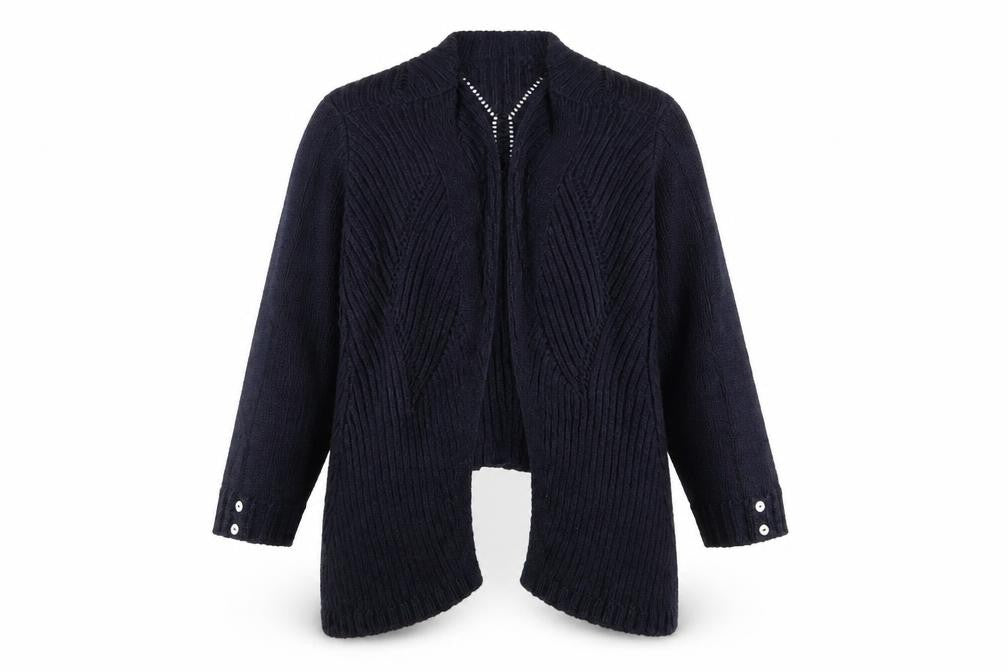 PREUNA Womens Blue  Corduroy Cardigan Jumper Size 12  - V