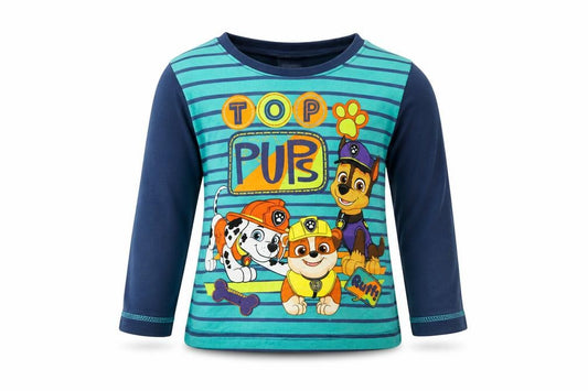 Front view of Paw Patrol boys’ multicoloured pyjama top, size 2-3, years - paw patrol