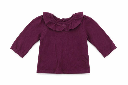 Front view of George girls’ purple basic t-shirt, size 0-3, months