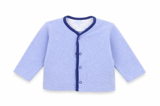 Front view of George boys’ blue jumper, size 0-3, months