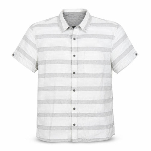 ACW85 Mens Grey Striped   Button-Up Size L
