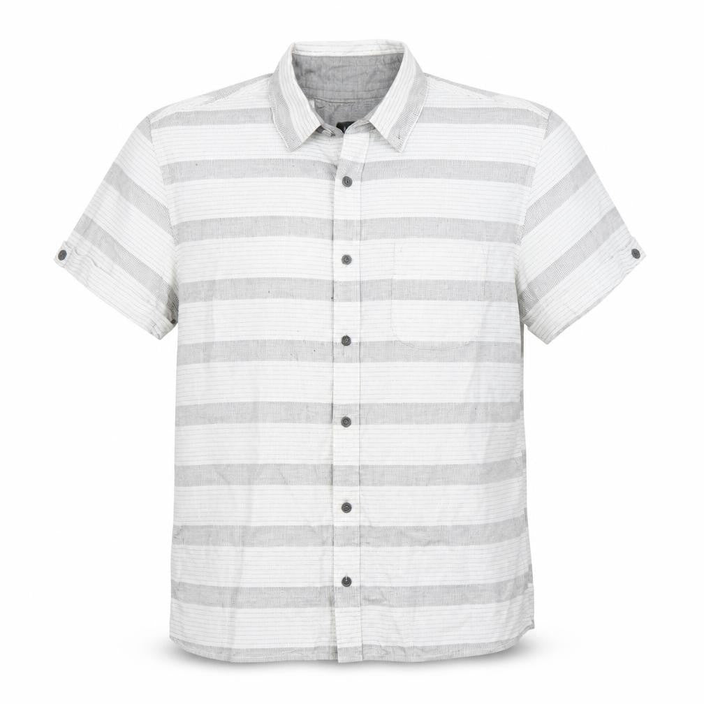 ACW85 Mens Grey Striped   Button-Up Size L