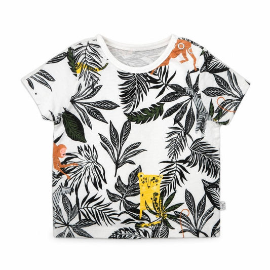 Front view of Next Black Geometric Basic T-Shirt, size 0-3, Months