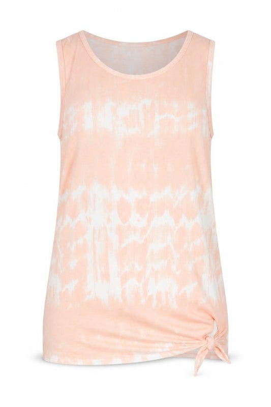 Front view of Papaya women’s pink geometric basic tank, size UK 10