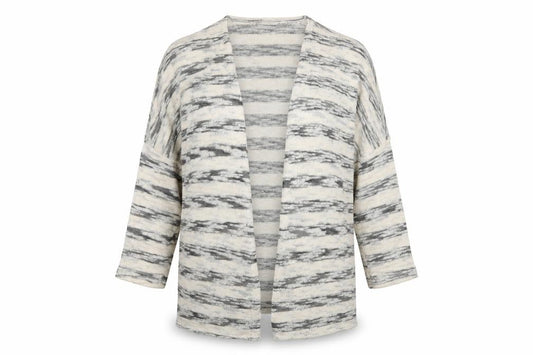 Front view of Primark women’s multicoloured striped cardigan jumper, size S