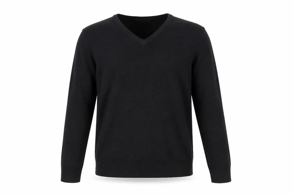 Front view of Marks & Spencer men’s blue jumper, size S